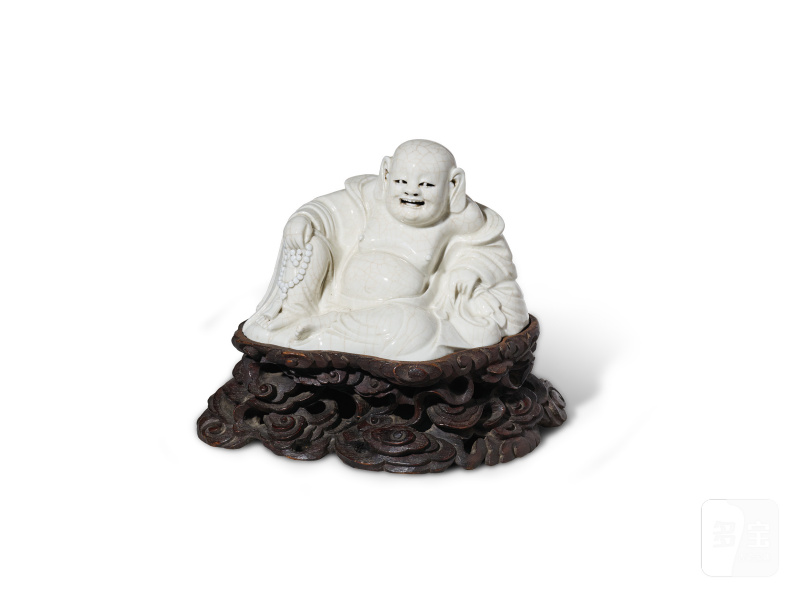 十八世纪 德化窑弥勒佛塑像（带老座）